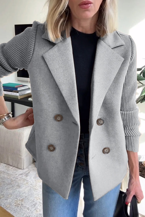 Luna™ - Elegant Knit-Sleeve Blazer