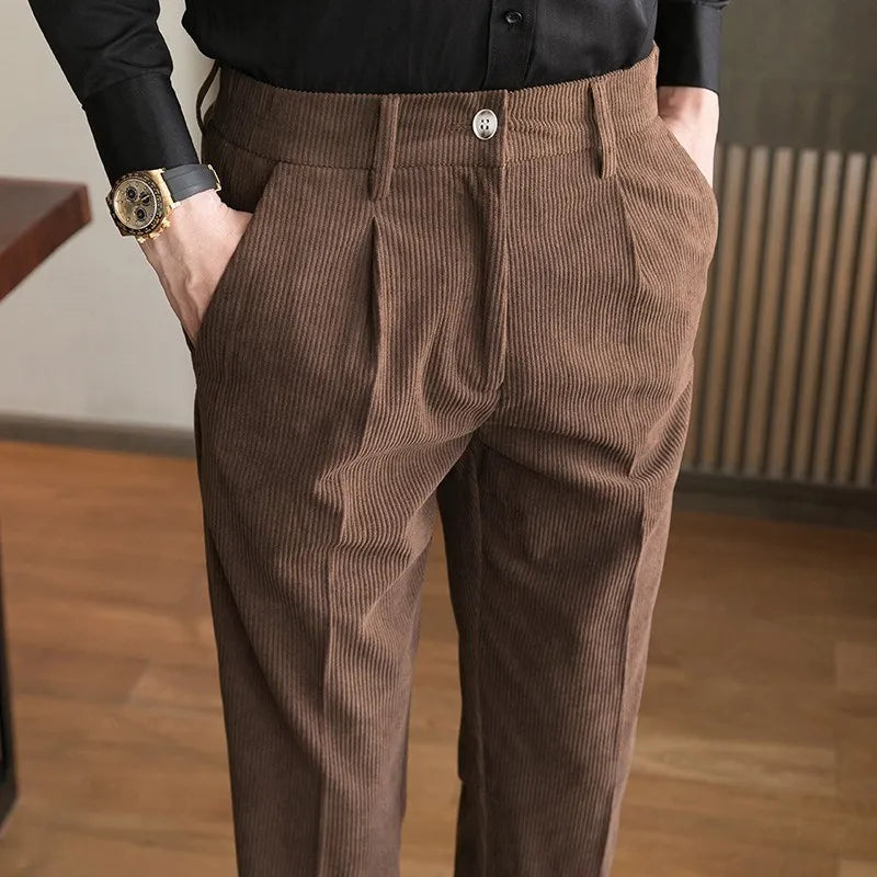 Visconti Corduroy Straight Leg Pants