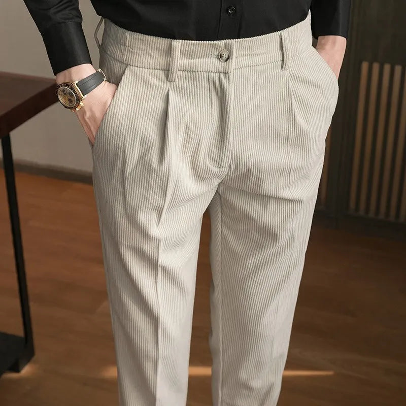 Visconti Corduroy Straight Leg Pants