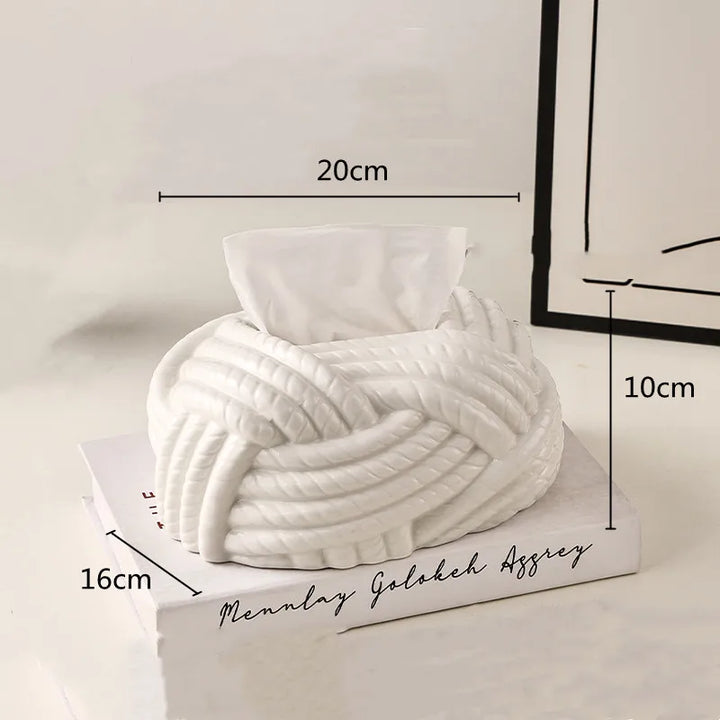 Ceramic Knot Tissue Box