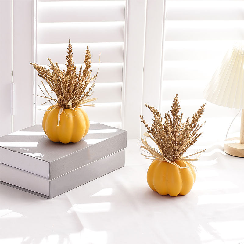 Enchanting Harvest Artificial Pumpkin & Oak Leaf Display