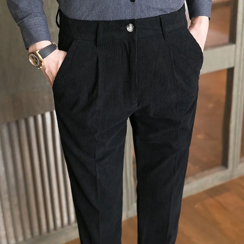 Visconti Corduroy Straight Leg Pants