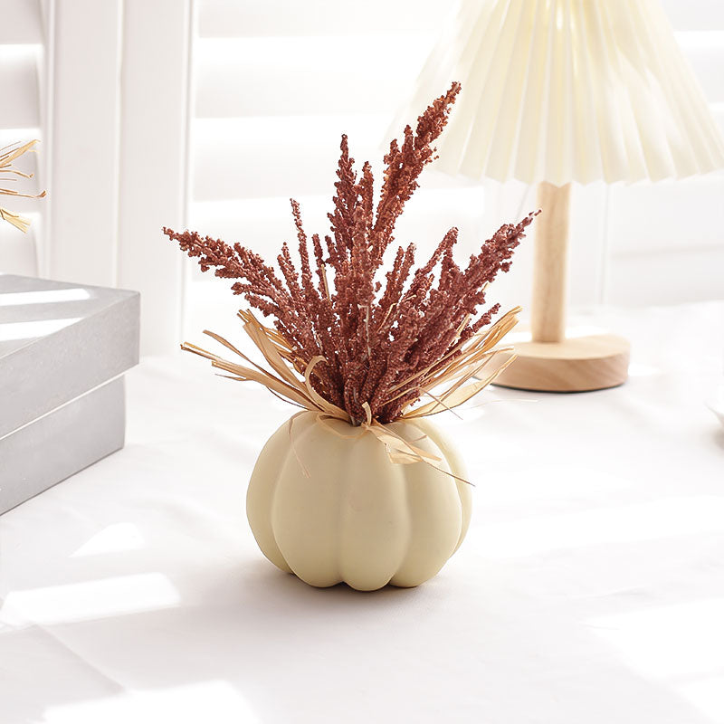 Enchanting Harvest Artificial Pumpkin & Oak Leaf Display