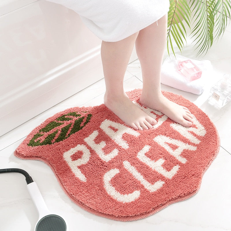 Lively "Peachy Clean" Bathroom Rug