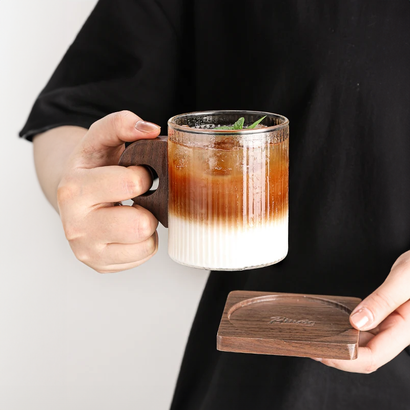 Rondott Wooden Glass Mug